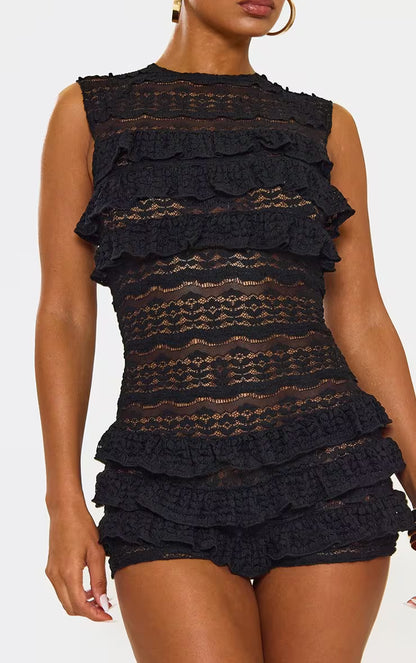 Frilled Layered Sleeveless Playsuit