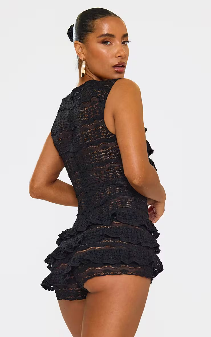 Frilled Layered Sleeveless Playsuit