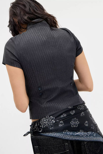 Silence+Noise Double Button Top